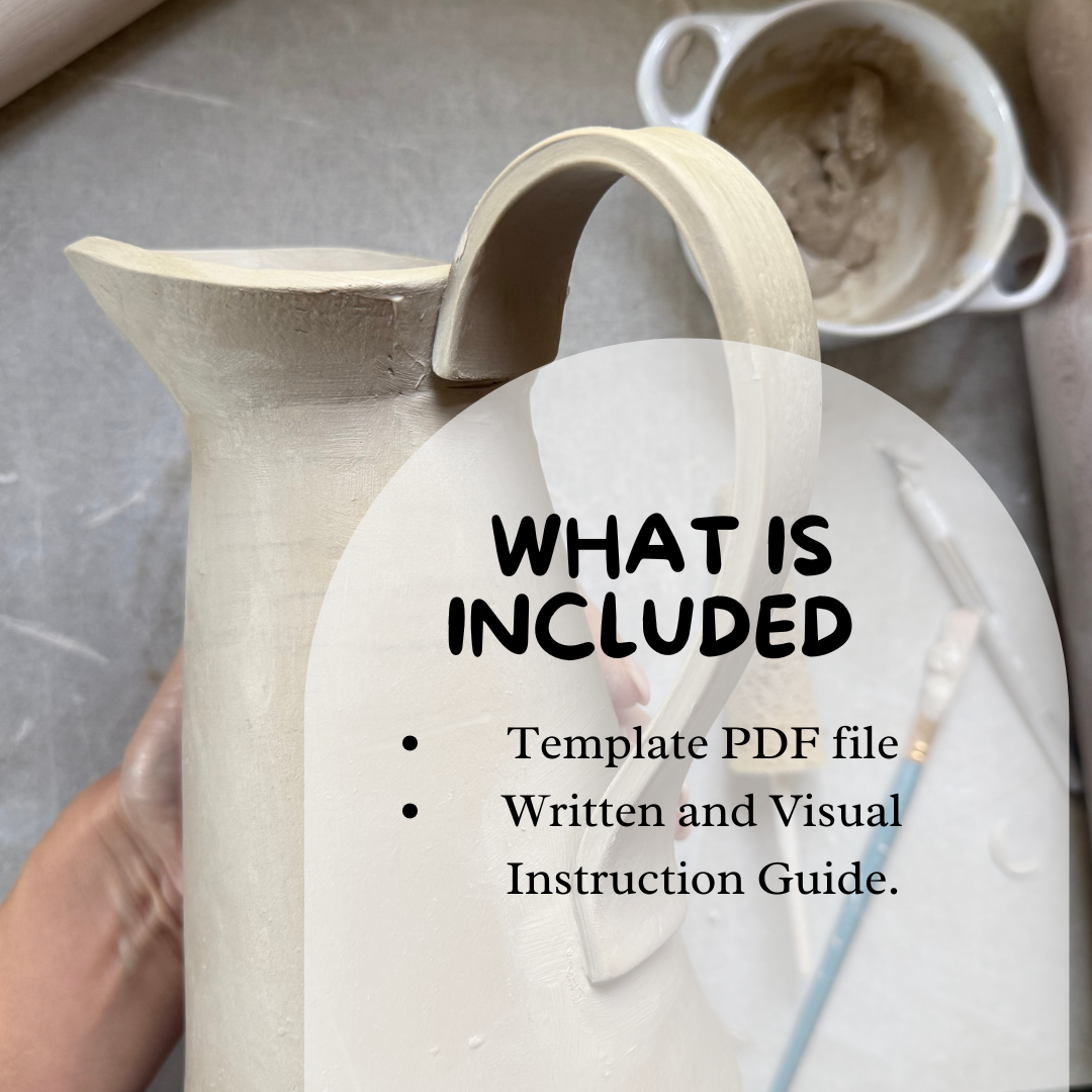 Printable Pottery Pitcher / Jug Template PDF l Slab Built Pattern and Instructions