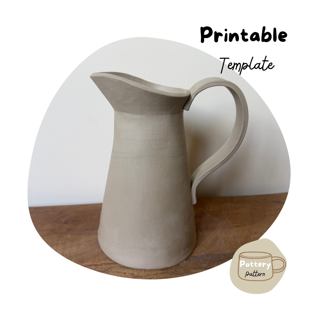 Printable Pottery Pitcher / Jug Template PDF l Slab Built Pattern and Instructions