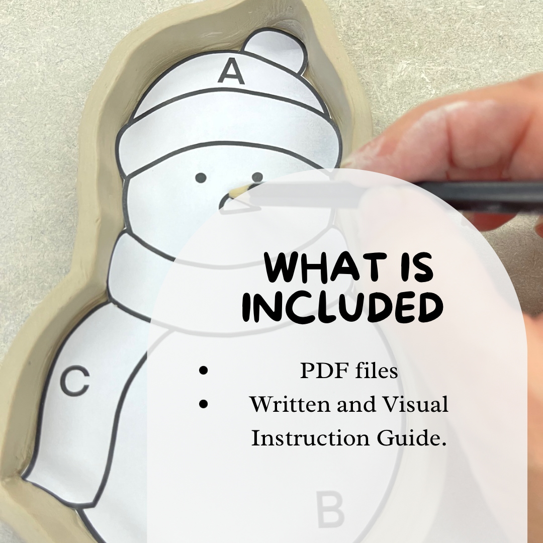 Snowman dish Template | Slab snowman dish  Template | Clay Template | Pottery Template | ceramic snowman dish template